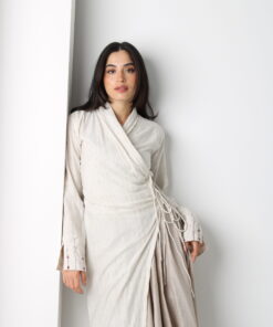 Beige Wrap Kaftan dress