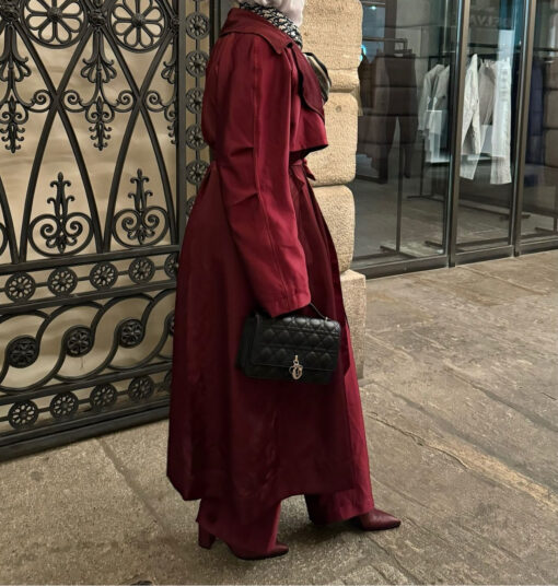 Half silk Trench Coat