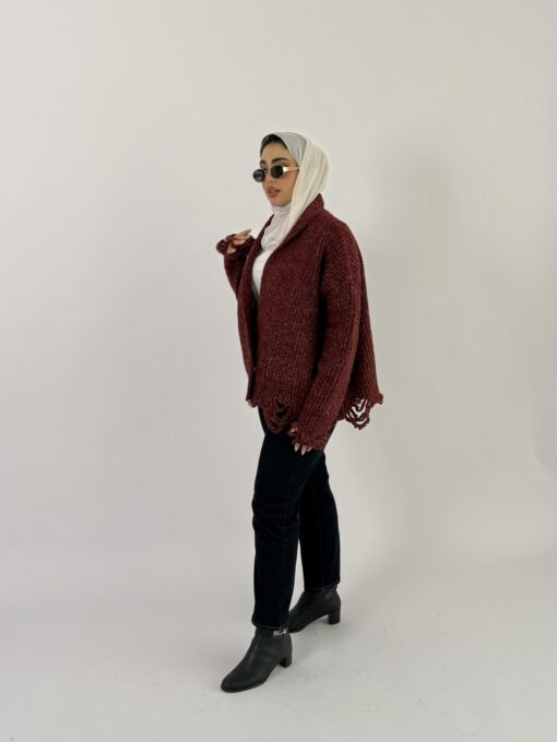 Distressed Cardigan Free Size - Image 4
