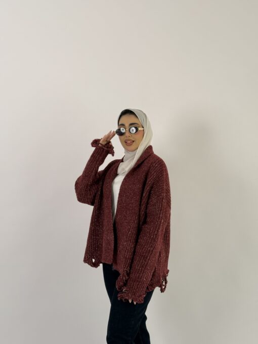 Distressed Cardigan Free Size - Image 6