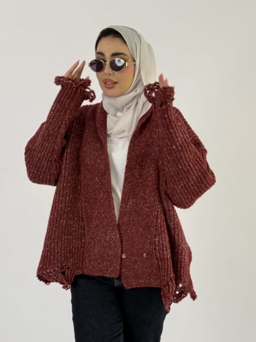 Distressed Cardigan Free Size - Image 3