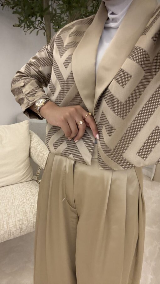 Cropped Blazer/ Silk Pants - Image 2