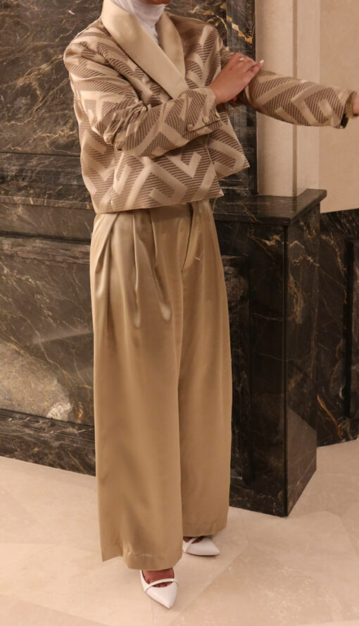 Cropped Blazer/ Silk Pants