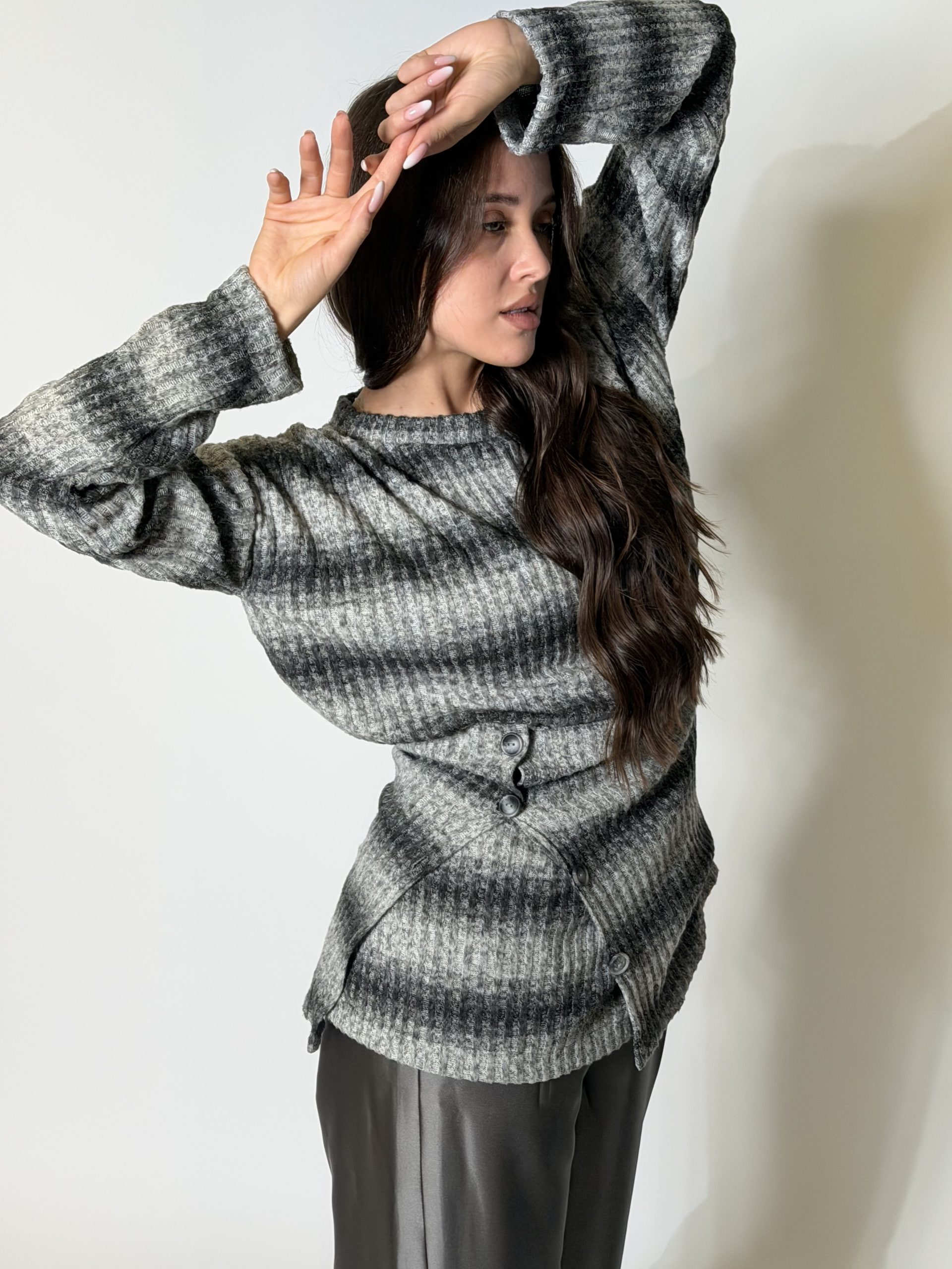 Grey Jumper + waist coat - Image 3