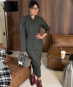 ⁦Checkered blazer set⁩ - الصورة ⁦3⁩
