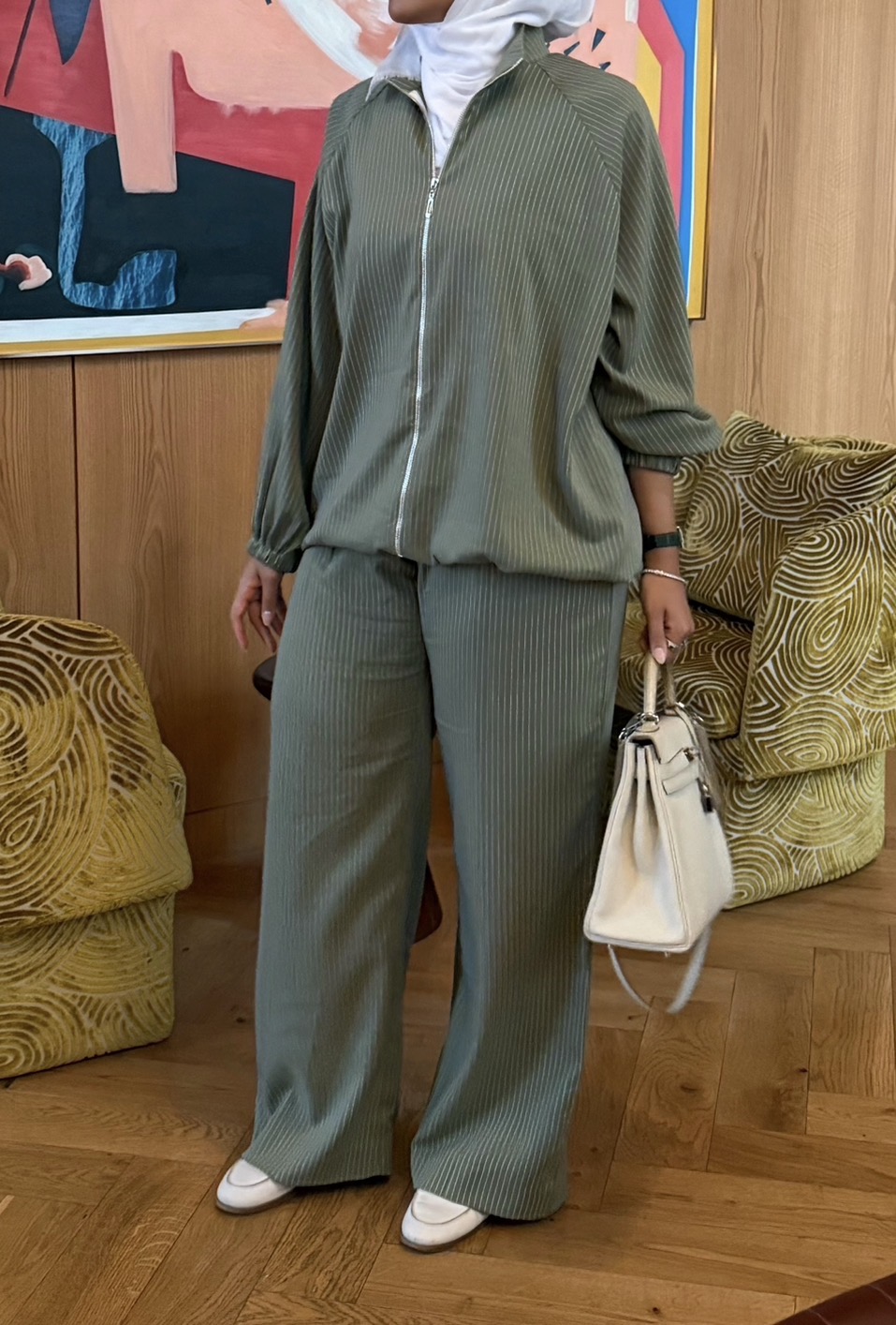 Pinstripe Bomber jacket - الصورة 4