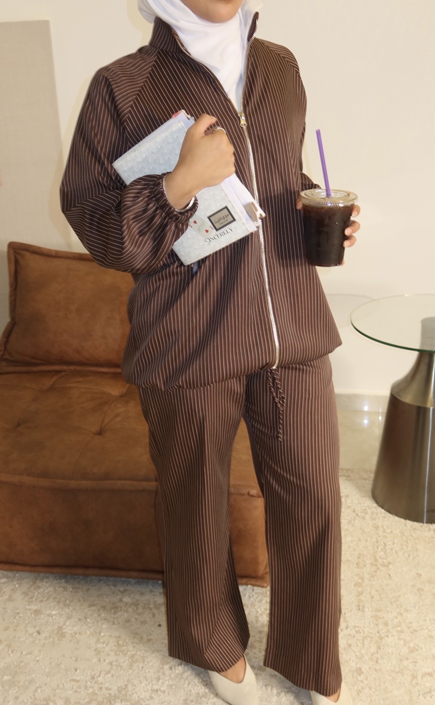 Pinstripe Bomber jacket - الصورة 2