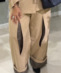 Checkered Slit pants