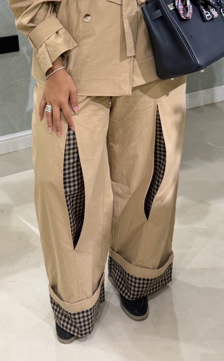 Checkered Slit pants