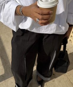 Checkered Slit pants - الصورة 5