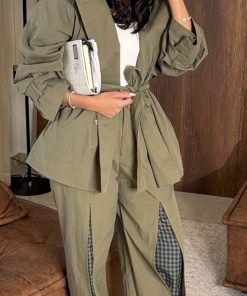 Alternative view of Checkered Slit pants